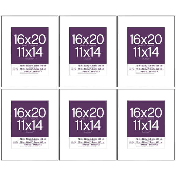 Studio Decor Black Frame with Mat, Basics, 6 Pack