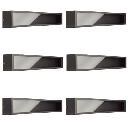 6 Pack: Black Front Loading 28" x 5.8" LED Display Case with Glass Frame by Studio Decor