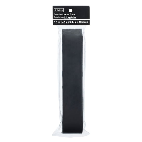 ArtMinds Black Genuine Leather Strip, 6 Pack