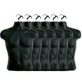 thumbnail image 1 of 6 Pack Black Male Mannequin Torso, Dress Form Tshirt Display Countertop Hollow Back Body S-M Clothing Sizes, 1 of 4