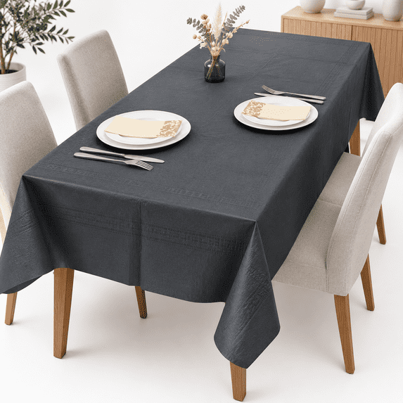 [6 Pack] Black Paper Tablecloths Disposable For Rectangle Tables 54 X ...