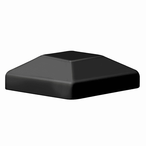 6-Pack Black Plastic Fence Post Caps for 4x4 Wood Posts (3 5/8 Inch)