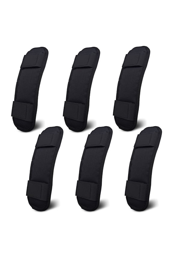 6 Pack Black Shoulder Strap Pad, Soft Bag Strap Cushion with Hook and Loop, Removable Backpack Strap Pads Replacement for Purse Guitar Crossbody Duffle Luggage