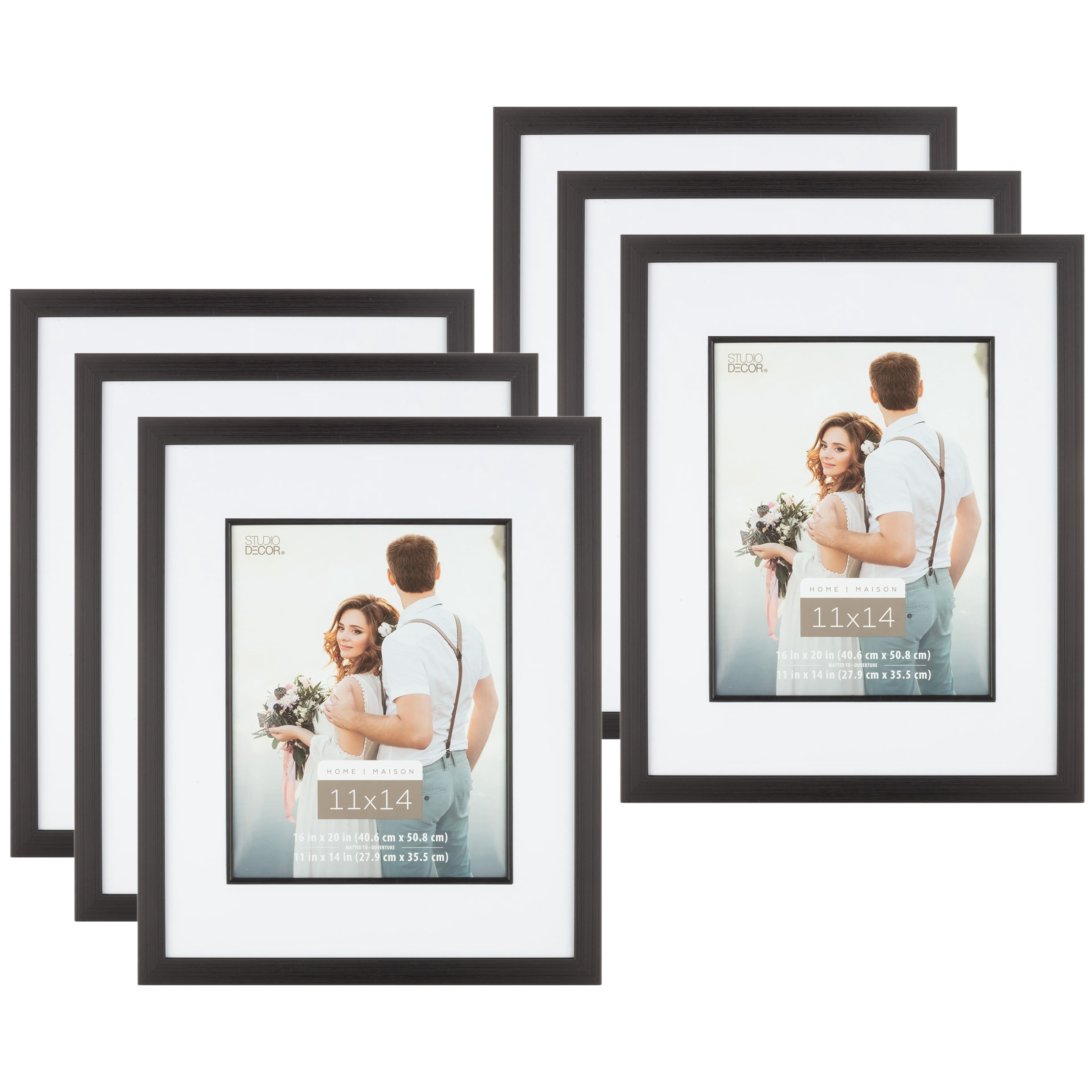 Studio Decor Home Black Studio Frame with Mat, 6 Pack - Walmart.com