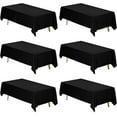 thumbnail image 1 of 6 Pack Black Table Cloth for Rectangle Table, 70 x 120 Inch Polyester Fabric Tablecloths Rectangular Table Covers 6-8ft for Party, Banquet, Dining, Wedding, Graduation, 1 of 14