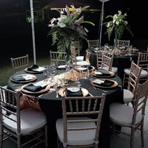 6 Pack Black Tablecloths - 120 Inch Polyester Round Table Covers, Washable Fabric for Wedding, Party, Dining, Banquet