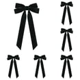 thumbnail image 1 of 6-Pack Black Velvet Bow Hair Clips, 8.66-Inch Long Tail Ribbon Barrettes for Women and Girls, Oversized Hair Bows for Ponytails, Updos, Weddings, Parties and Holiday Styling, 1 of 3