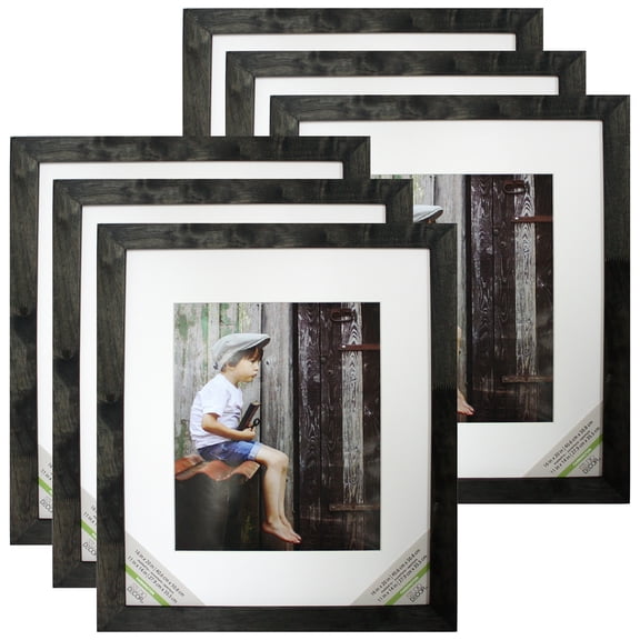 6 Pack: Black Wash 11" x 14" Frame with Mat - Home by Studio Decor