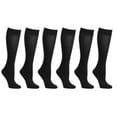 thumbnail image 1 of 6-Pack Black Women Trouser Socks with Comfort Band Stretchy Spandex Opaque Knee High, 1 of 2