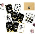 thumbnail image 1 of 6-Pack Black and Gold Graduation Greeting Cards with Envelopes, Assorted Designs with Salute Graduate and Happy Graduation Messages, 1 of 7