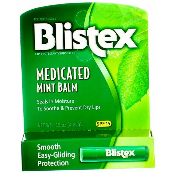 6 Pack - Blistex Lip Balm Medicated Mint SPF 15 0.15 oz