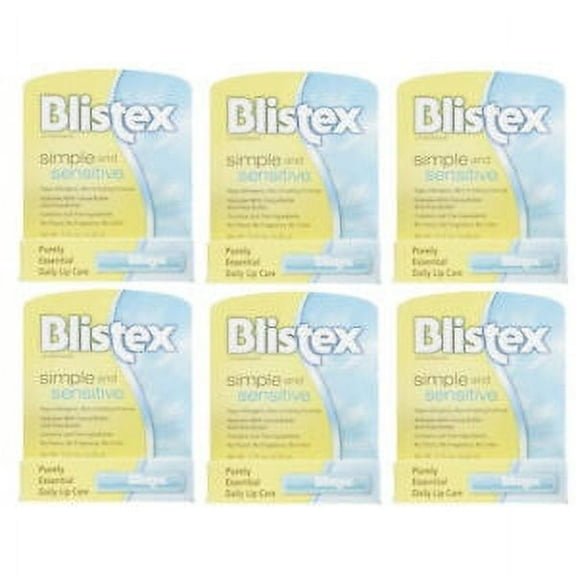 6 Pack Blistex Simple And Sensitive Lip Moisturizer 0.15 Oz Each