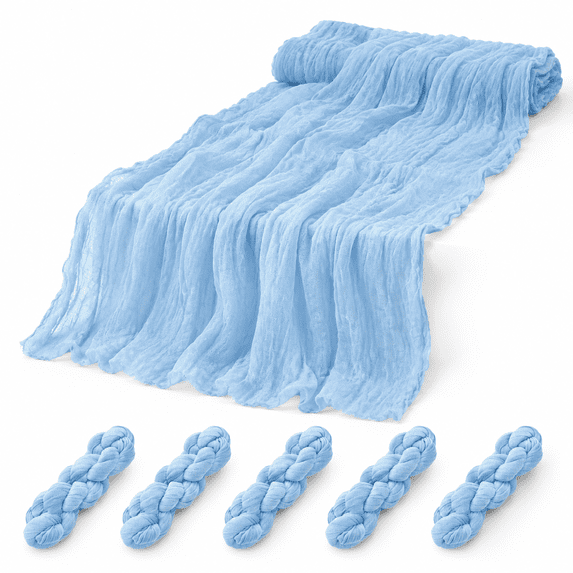 6 Pack Blue Cheesecloth Table Runner 17x108 Inch Boho Gauze Cheese ...