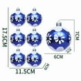 thumbnail image 1 of 6-Pack Blue Striped Christmas Ball Ornaments - 6cm Shatterproof Plastic Xmas Tree Decorations for Holiday Home & Party, 1 of 1