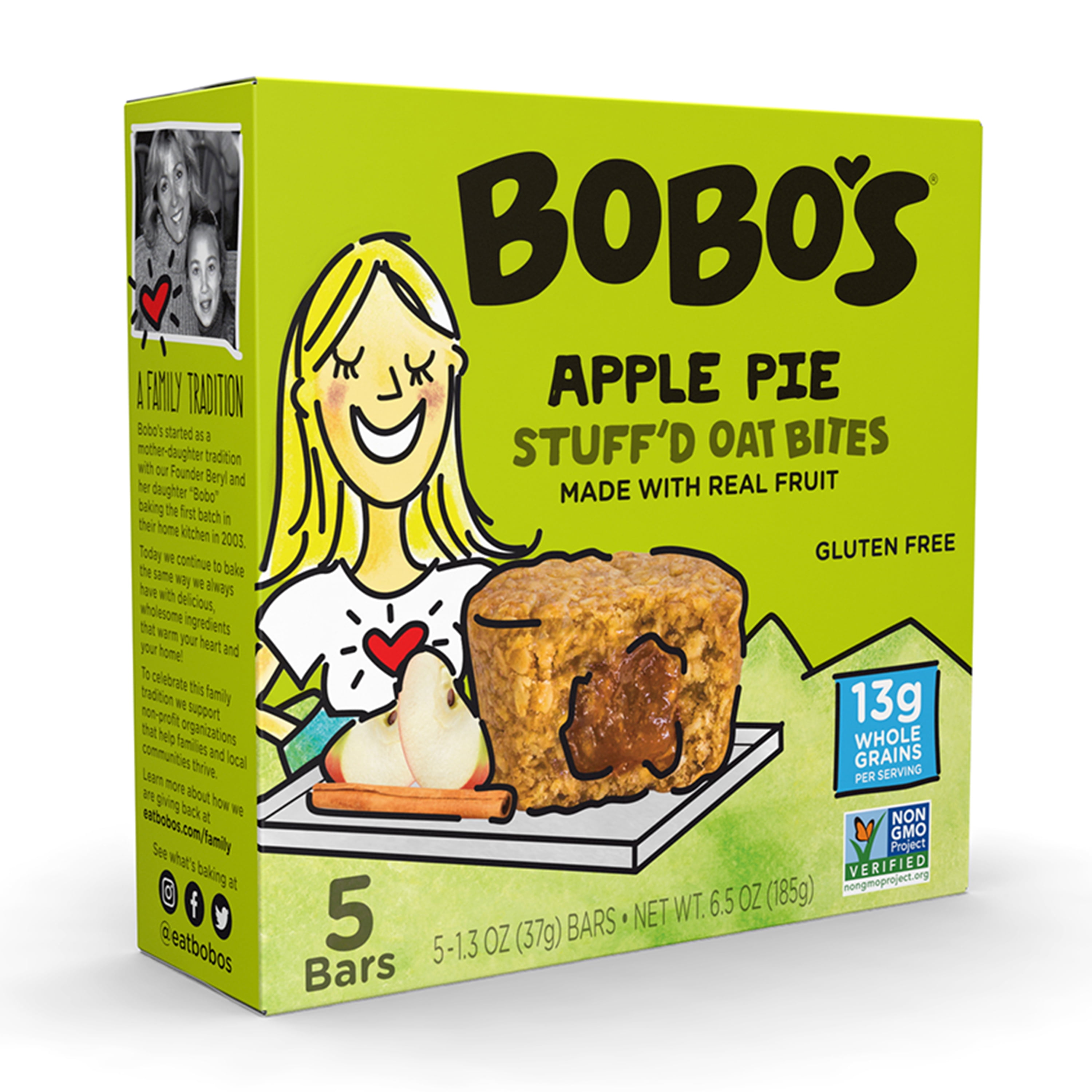 (6 Pack)Bobo'S Oat Bars Gluten Free Apple Pie Oats Bites, 5/1.3 Oz.