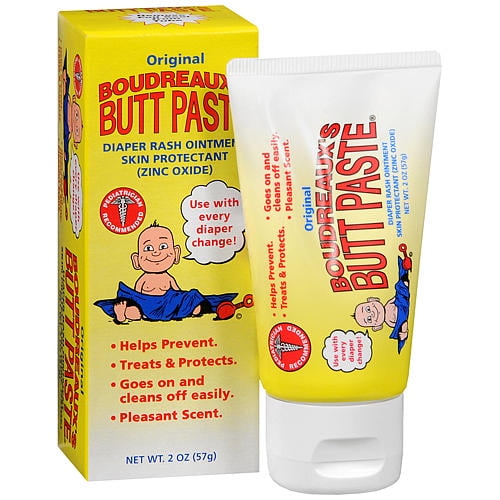 Original Boudreaux's Butt Paste Diaper Rash Ointment, 2 oz Tube (Pack of 6)