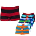 thumbnail image 1 of 6-Pack Boy's Seamless Boxer Briefs, Thick Horizontal Line, Multi-Colors, M, 1 of 3