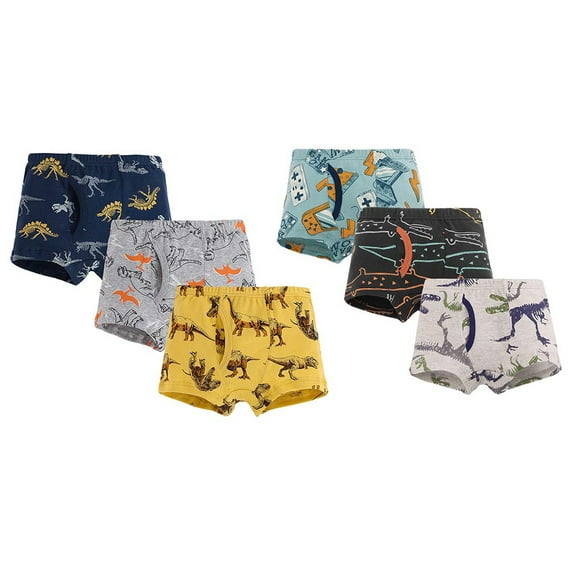 6-Pack Boys Comfortable Boxer Underwear Strech Underwear Catoon Print 2-10 Years