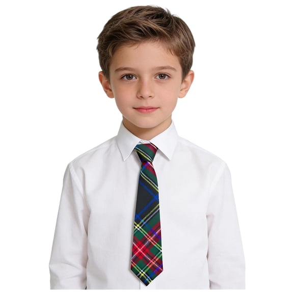 6 Pack Boys Uniform Necktie Girls Kids Pre-Tied Ajustable Neck Strap Plaid Tie for Wedding Graduation School