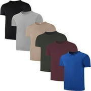 6 Pack Boys Youth Kids Mesh Athletic Quick Dry T Shirts Short Sleeve Moisture Wicking Tee shirts Active Tops (Age 4-18)