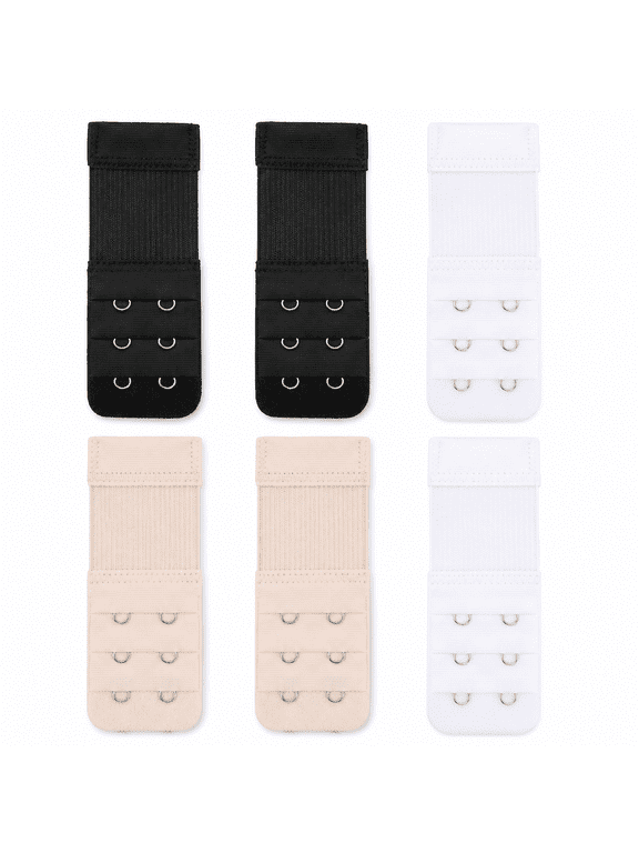 6 Pack Bra Extenders, 2 Hook Bra Extension Straps