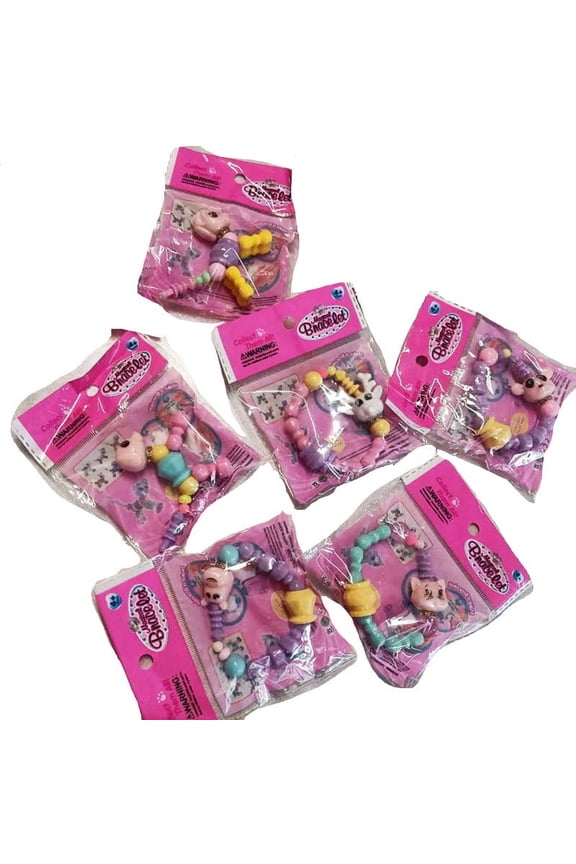 6 Pack Bracelet for Girls Kids Twist and Turn Animal Bead Bracelet Toys Children's Gift (Random Style)