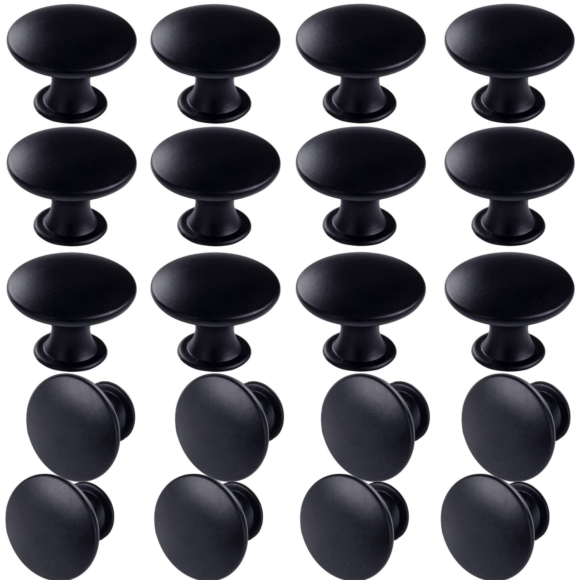 6 Pack Brass Round Antique Brass Kitchen Cabinet Knobs Cupboard Door Knobs Drawer Handle Pulls Dresser Knobs with 7 Pcs Screws for Bathroom Drawer Door Hardware