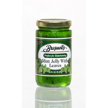(6 Pack)Braswells Mint Jelly W/ Leaves, 10.5 oz.