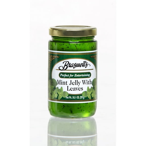 (6 Pack)Braswells Mint Jelly W/ Leaves, 10.5 oz.
