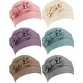 thumbnail image 1 of 6 Pack Breathable Chemo Beanies for Women, Lightweight Floral Turbans, Ideal Headwear for Hair Loss, All-Season Comfort & Holiday Gifts, 1 of 6