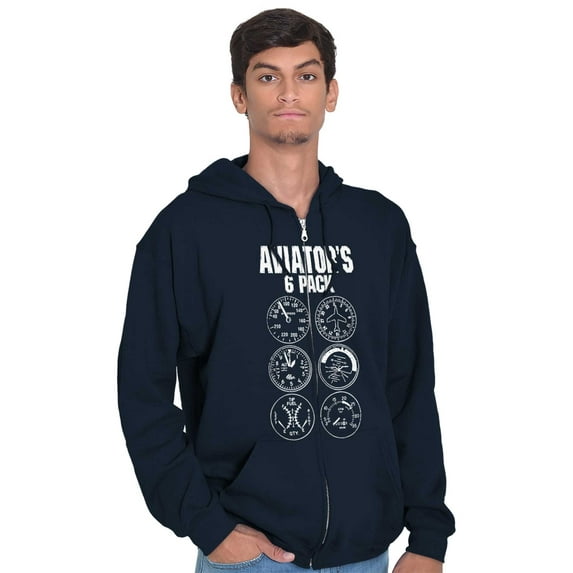 6 Pack Brew Airforce Beer Flight Unisex Fleece Graphic Zip Up Hoodie Brisco Brands 5X