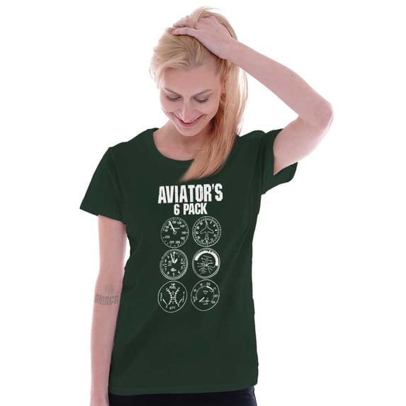 6 Pack Brew Airforce Beer Flight Women's T Shirt Ladies Tee Brisco Brands S