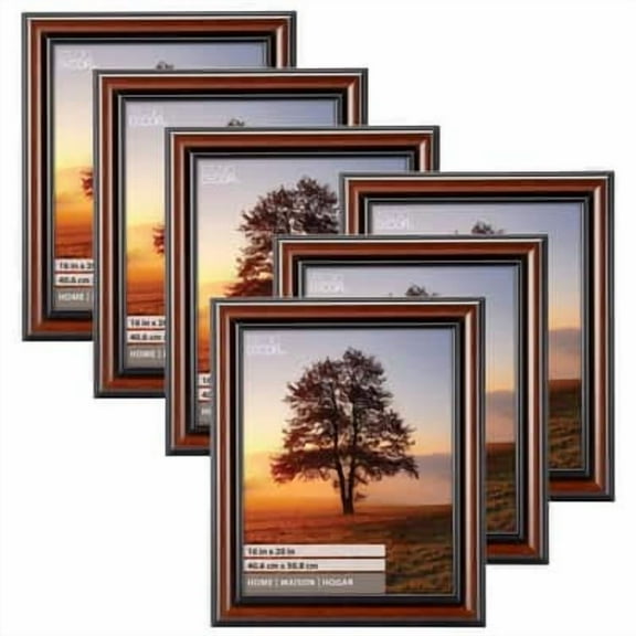 6 Pack: Home Brown & Black Wood Grain Frame by Studio Decor