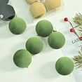 thumbnail image 1 of 6-Pack Brown Velvet Christmas Ornaments - 2.4 Inch Flocked Shatterproof Foam Ball Decor for Xmas Tree, Home Holiday Party Decoration Green, 1 of 7