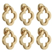 6 Pack Brushed Brass Drawer Knob Drop Ring Cabinet Pulls Door Handles Drawer Pull Handle Dresser Knob Hardware Gold