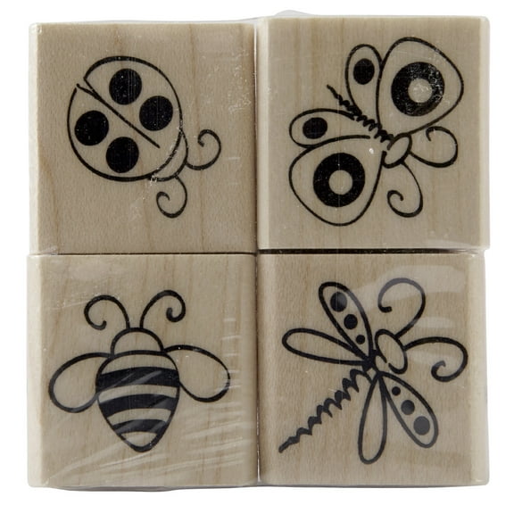 Recollections Bugs Wood Stamp Set, 6 Pack