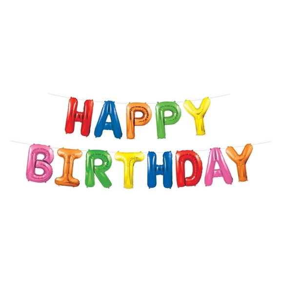 6 Pack Bulk Happy Birthday Party Balloon Streamer - Multi-Color