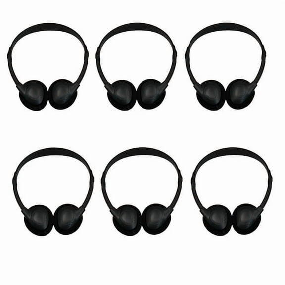 6 Pack Bulk Headphones Earphones 10 Pack for School Classroom, Wholesale Class Set Wired Headphones with 3.5 mm Jack for (Black)