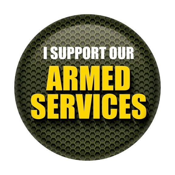 6 Pack Bulk I Support Our Armed Services Button