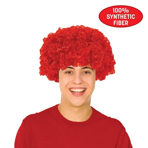 6 Pack Bulk Red Curly Wig Spirit, School, & Halloween Fun!