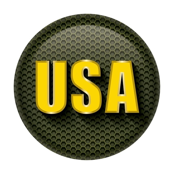 6 Pack Bulk USA Button- Army- Green