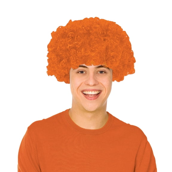 6 Pack Bulk Vibrant Orange Curly Wig Spirit & Halloween Fun!