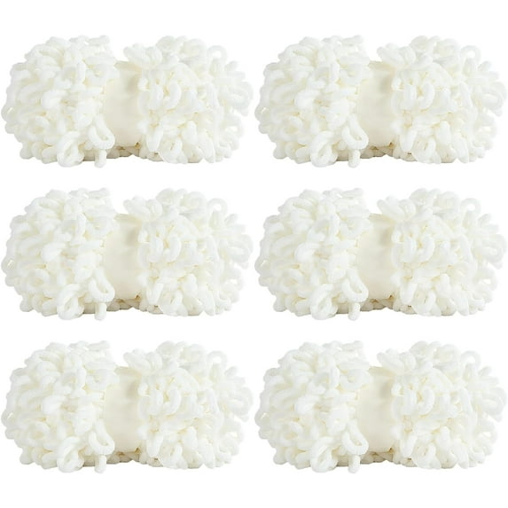 6 Pack Bulky Loop Yarn for Finger Knitting Soft,Off The Hook Loop Yarn,No-Needle Craft Chenille Yarn for Crocheting,Tie Dyed Hand-Knitting Yarn