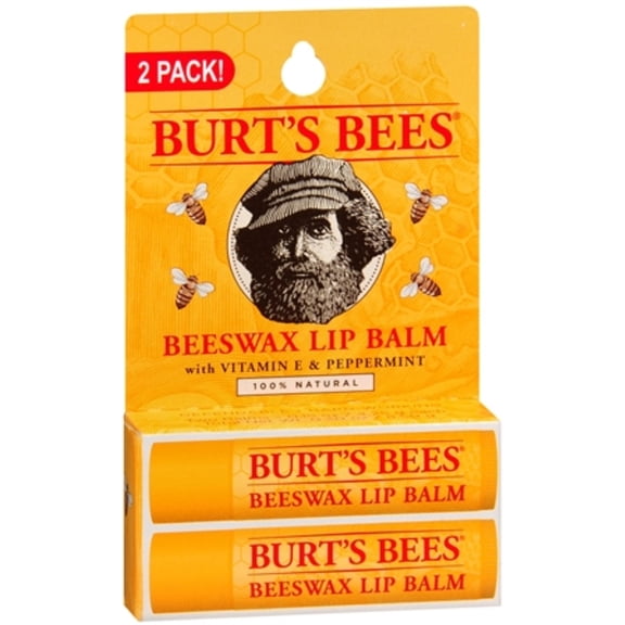 6 Pack - Burt's Bees 100% Natural Moisturizing Lip Balm, Original Beeswax with Vitamin E & Peppermint Oil, 0.30 oz