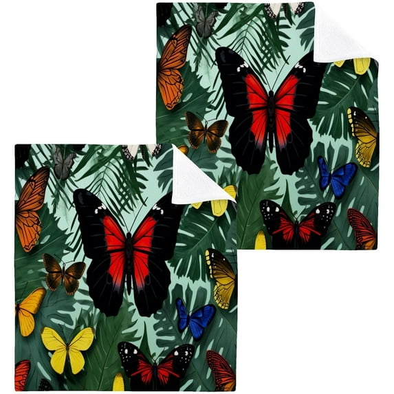 6 Pack Butterfly Palm Pure Cotton Washcloths 12 x 12 Inch Reusable Absorbent Soft Cotton Face Towels Fingertip Towels Set for Gym Towels,Hotel and Spa Wash cloth