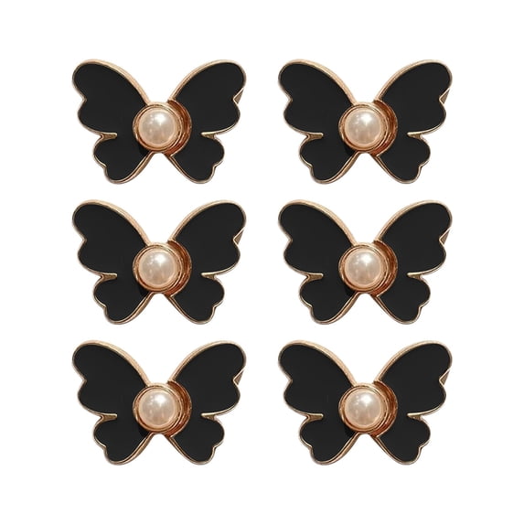 6 Pack Butterfly Waist Buckle, No-Sew Decorative Jean Buttons for Pants Sleeves Skirts, Removable Pant Waist Tightener for Women, Fashion Accessory