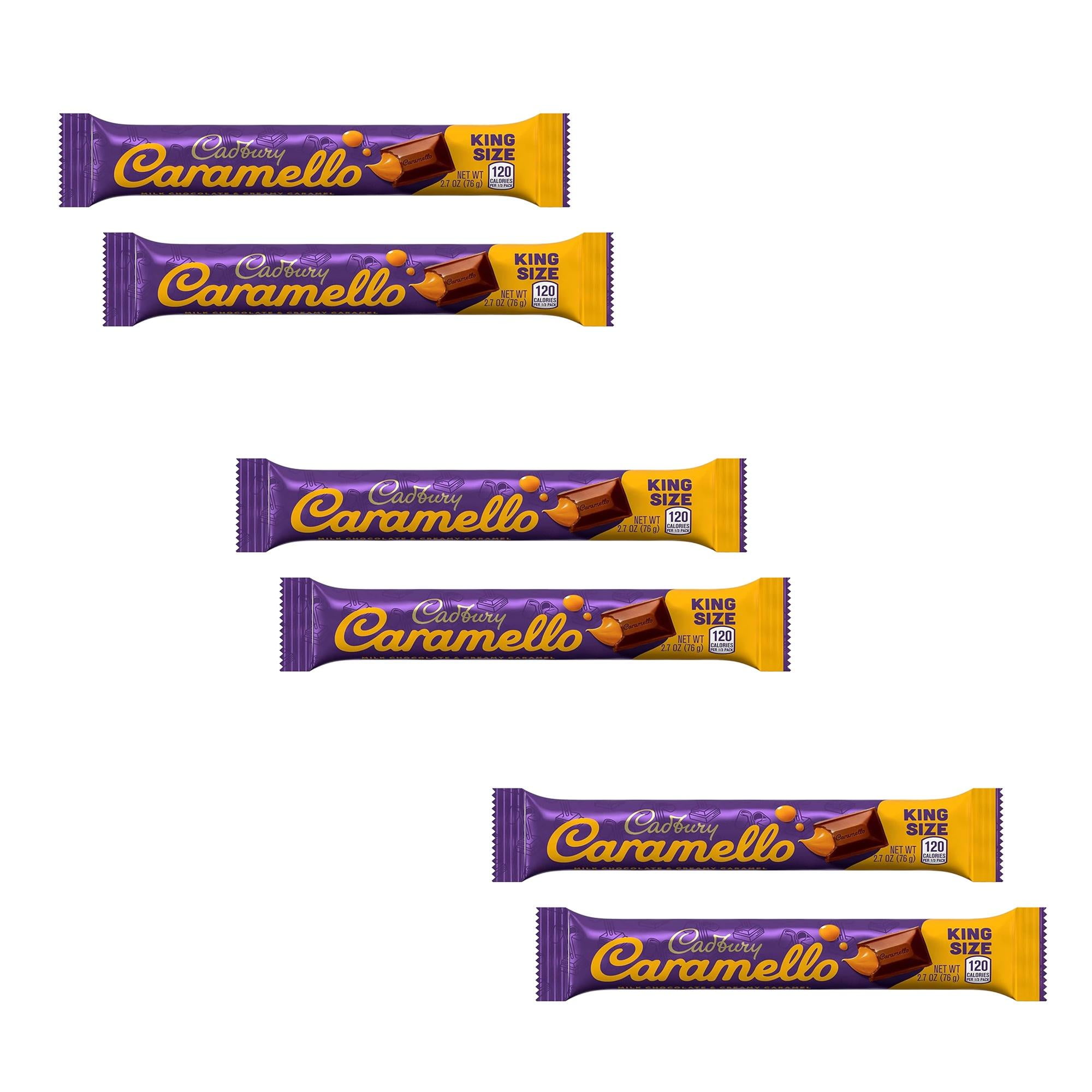6 Pack CADBURY CARAMELLO Best Milk Chocolate Caramel King Size Candy