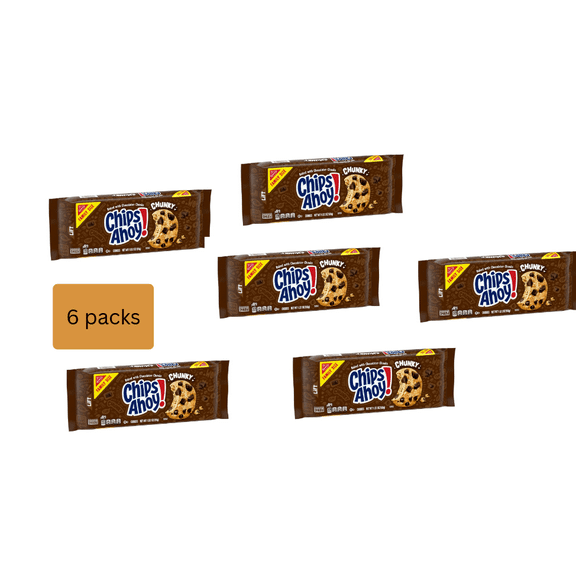 (6 Pack) CHIPS AHOY! Chunky Fudgy Chocolate Chip Cookies, Family Size, 18 oz
