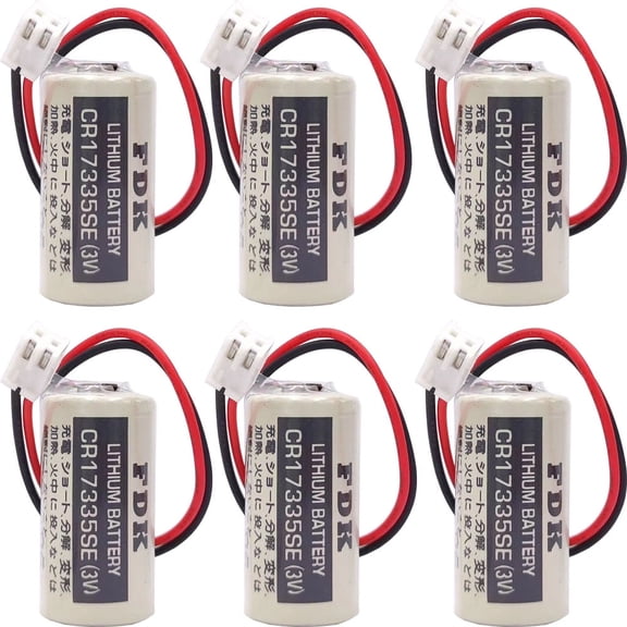 (6-Pack) CR17335SE 3V 1800mAh Lithium Non-Rechargeale Battery for FDK CR17335SE Epson Robot Controller RC Series Battery R13B060003
