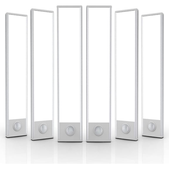 6 Pack Under Cabinet Lights Wireless, 32 LED Motion Sensor Light Indoor Rechargeable Magnetic Closet Lights Battery Operated, Under Counter Lights for Kitchen, Wardrobe, Hallway, Stairs